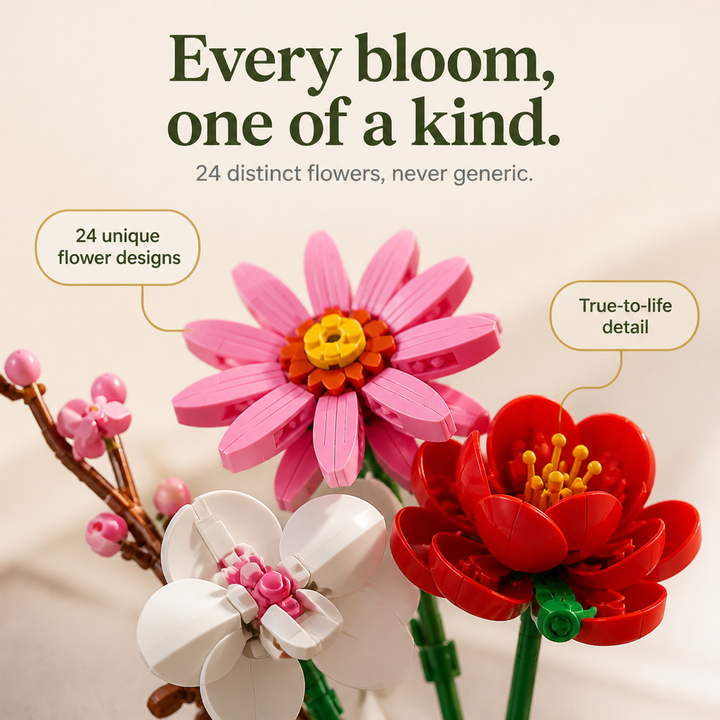 Advent Bloom 24-Day Flower Building Block Advent Calendar - Elena Harper