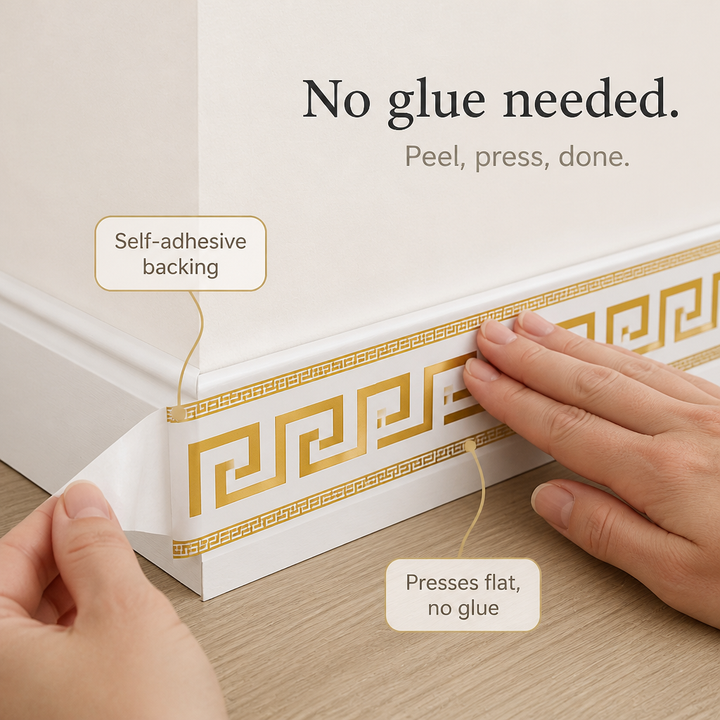 Edgewell Gold And White Peel-And-Stick Border - Elena Harper