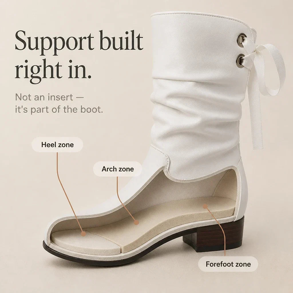 Archwell Ruched Ribbon Mid-Calf Boots - Elena Harper