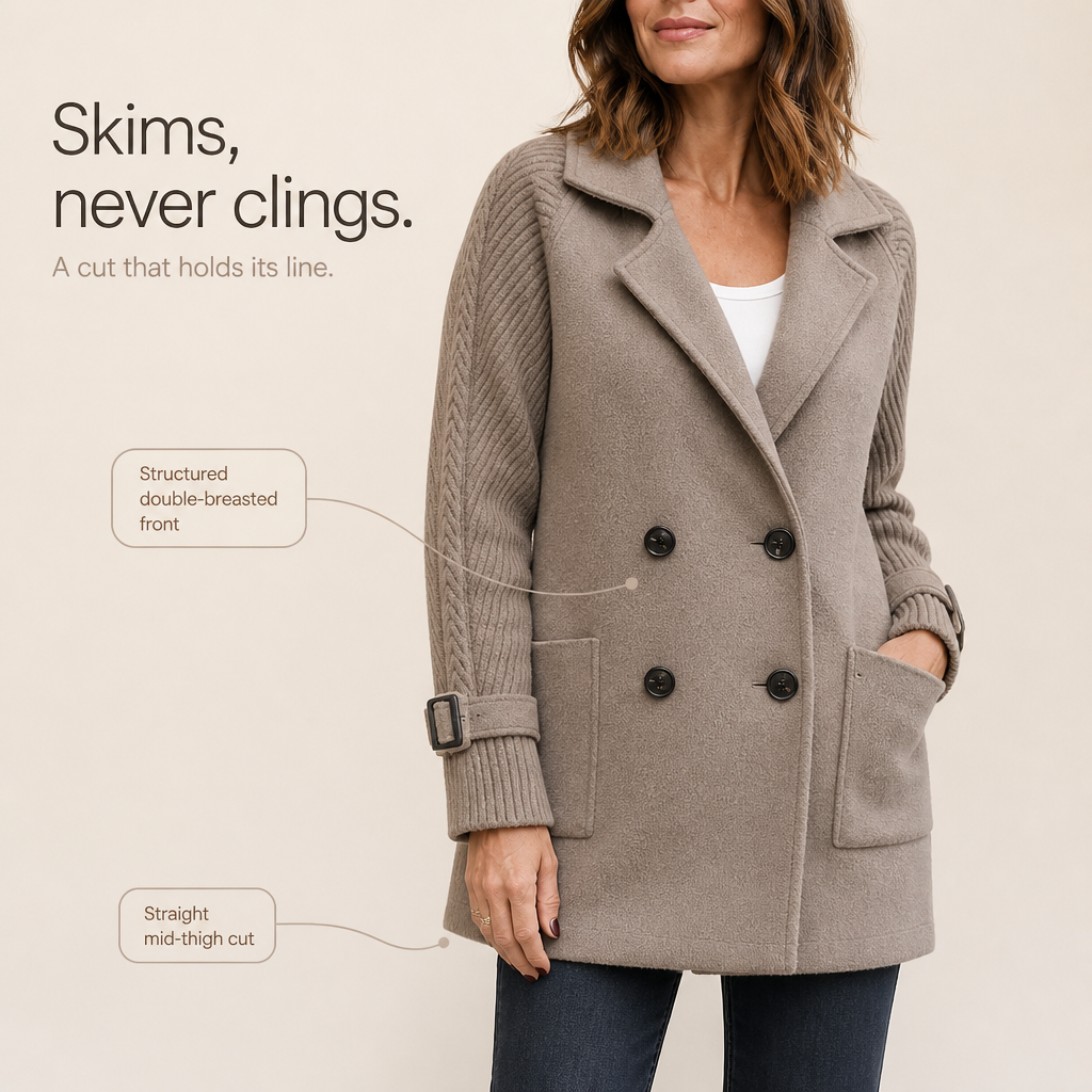 Doubletake Double-Breasted Lapel Coat - Elena Harper
