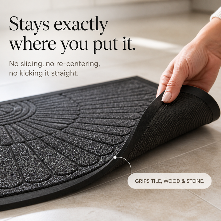 Curvella Semi-Circular Non-Slip Entryway Door Mat - Elena Harper