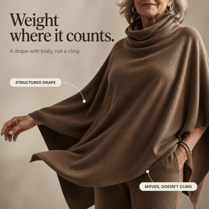 Draveil Cowl-Neck Cape Top And Wide-Leg Pants Set - Elena Harper