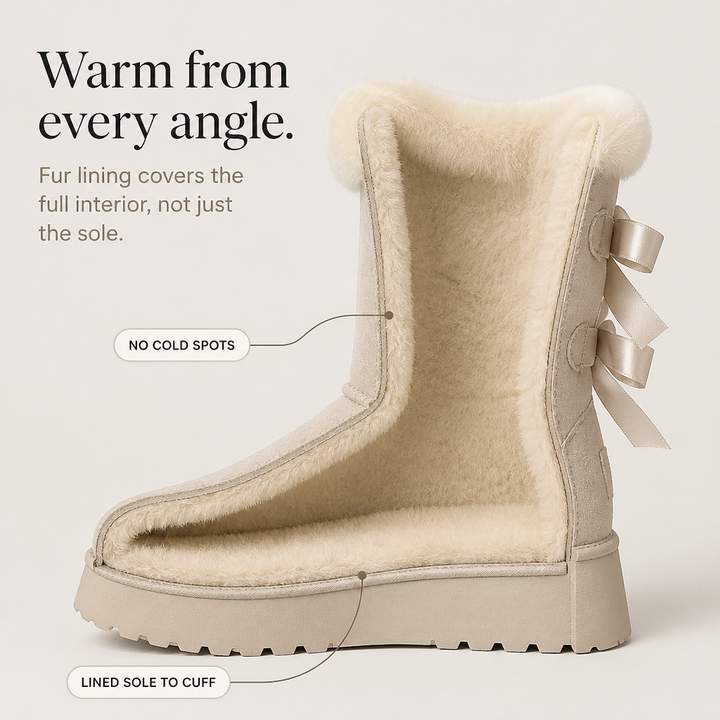 Bowelle Plush-Lined Platform Bow Winter Boots - Elena Harper