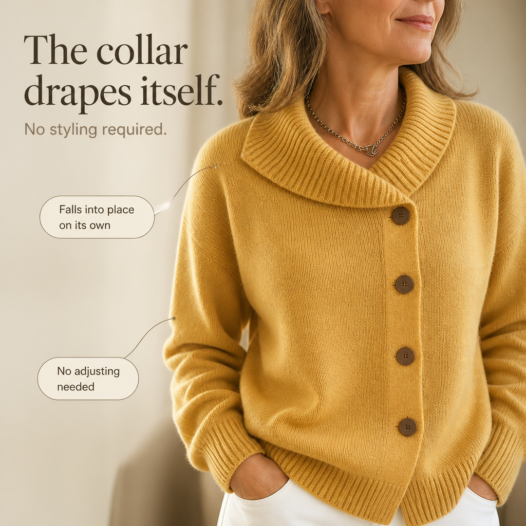 Draperie Oversized Waterfall Collar Knit Cardigan - Elena Harper