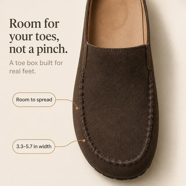 Daybella Brown Backless Round-Toe Flat Shoes - Elena Harper
