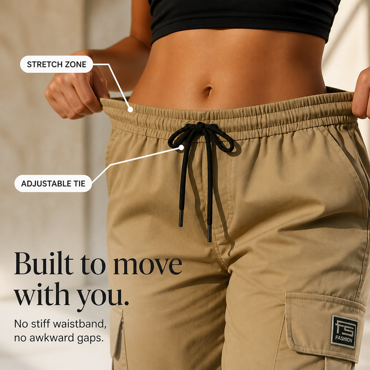 EaseCargo Lightweight Drawstring Cargo Pants - Elena Harper