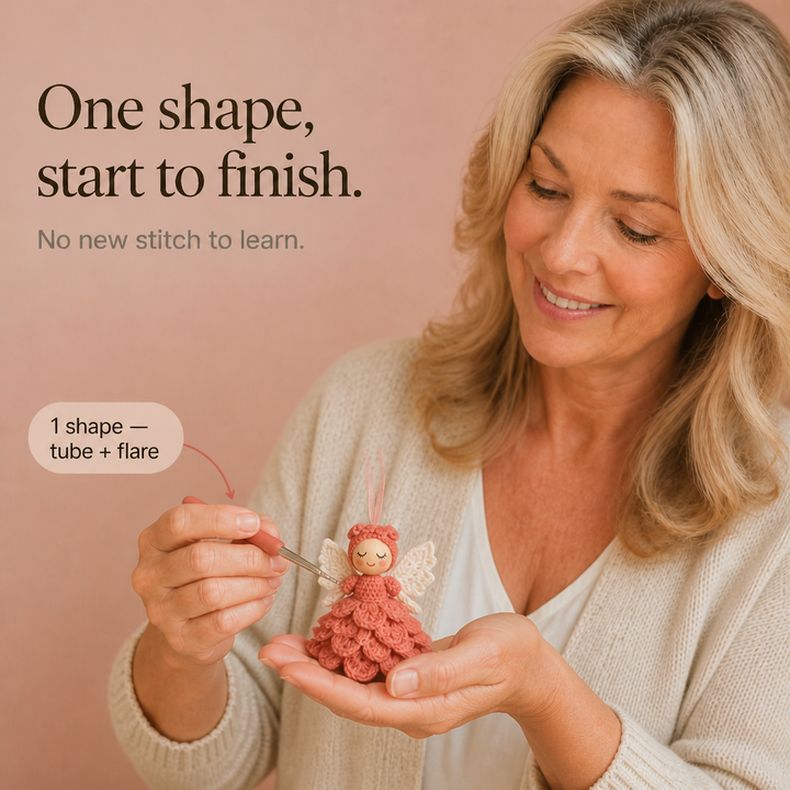Angelmade Beginner Crochet Angel Ornament Kit - Elena Harper