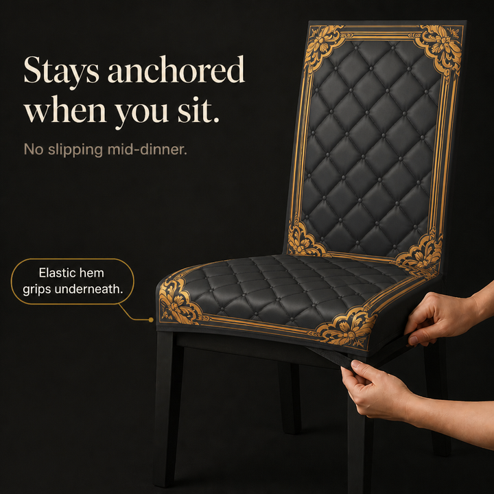 Baronova Baroque Print Stretch Dining Chair Cover (6-pack) - Elena Harper