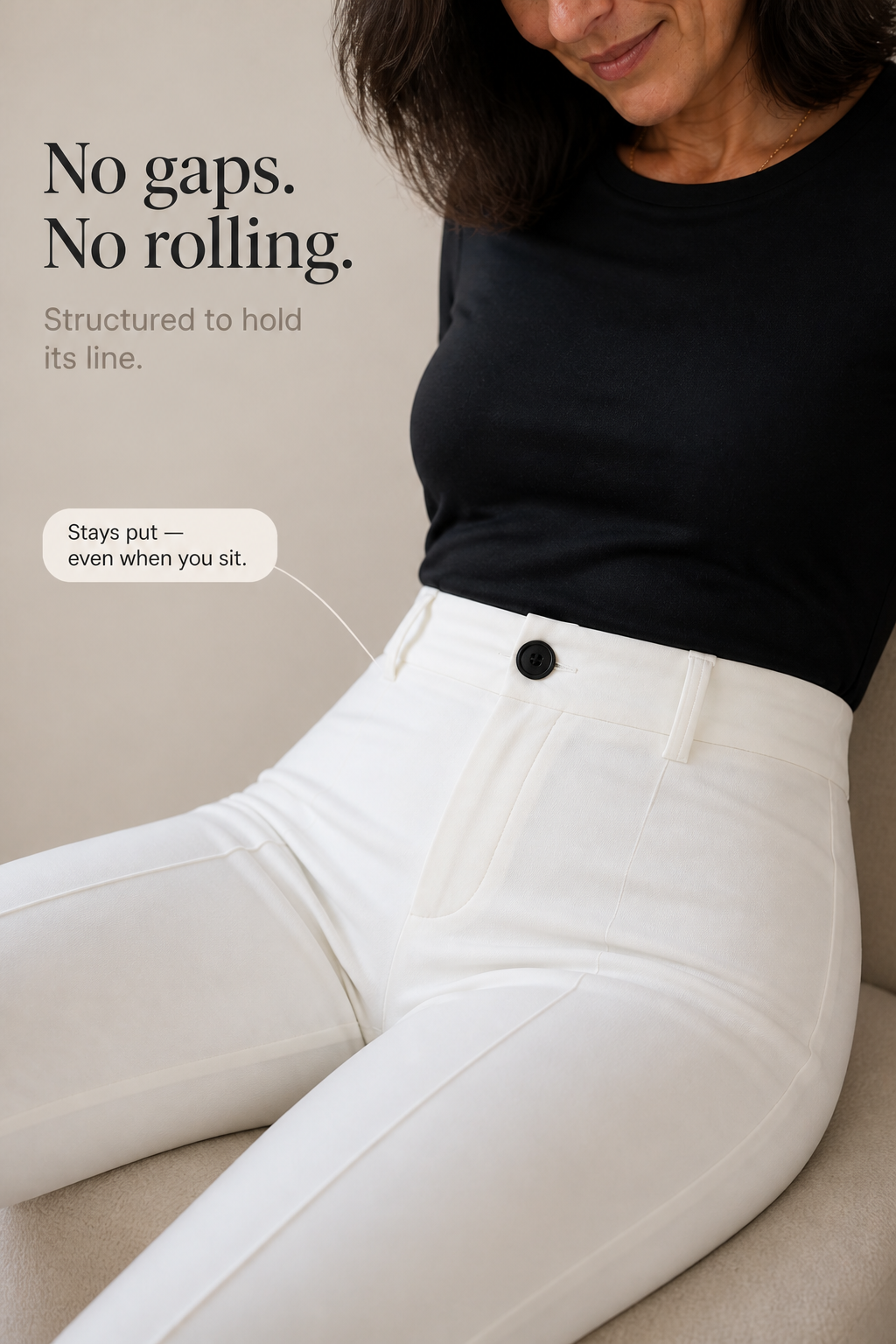 Deskshort High-Waisted Tailored Pants - Elena Harper