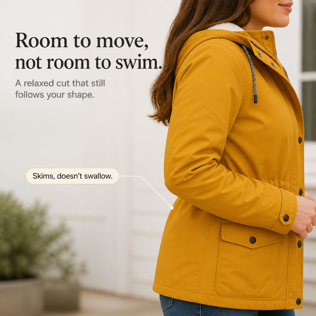 Cozynara Fleece-Lined Hooded Windproof Jacket - Elena Harper