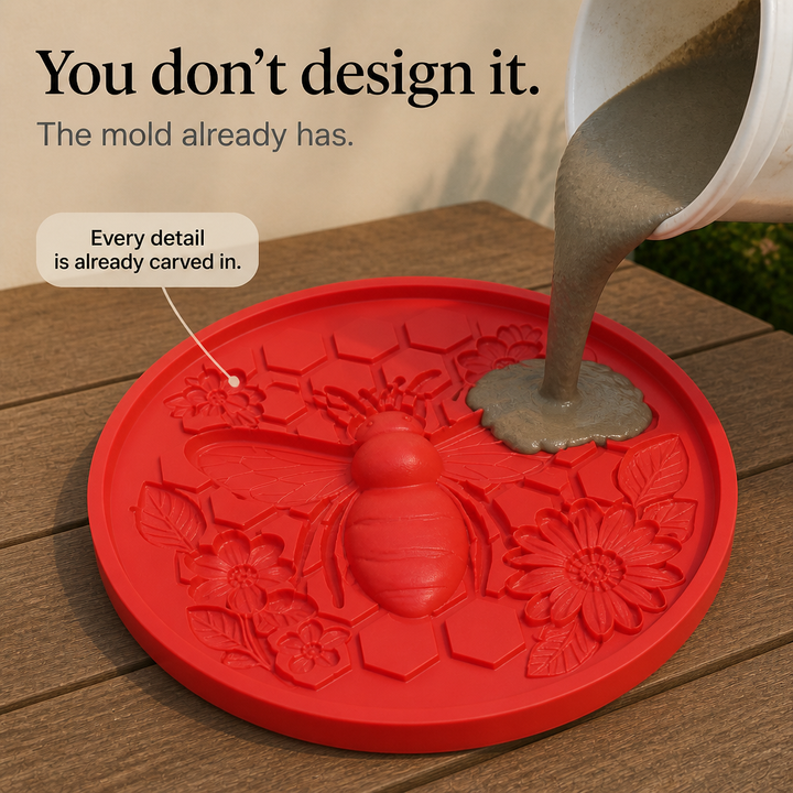 Blossomcast Bee Honeycomb Stepping Stone Casting Mold - Elena Harper