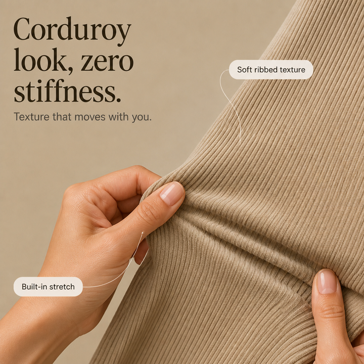 Cordelle High-Waisted Stretch Corduroy Wide-Leg Trousers - Elena Harper