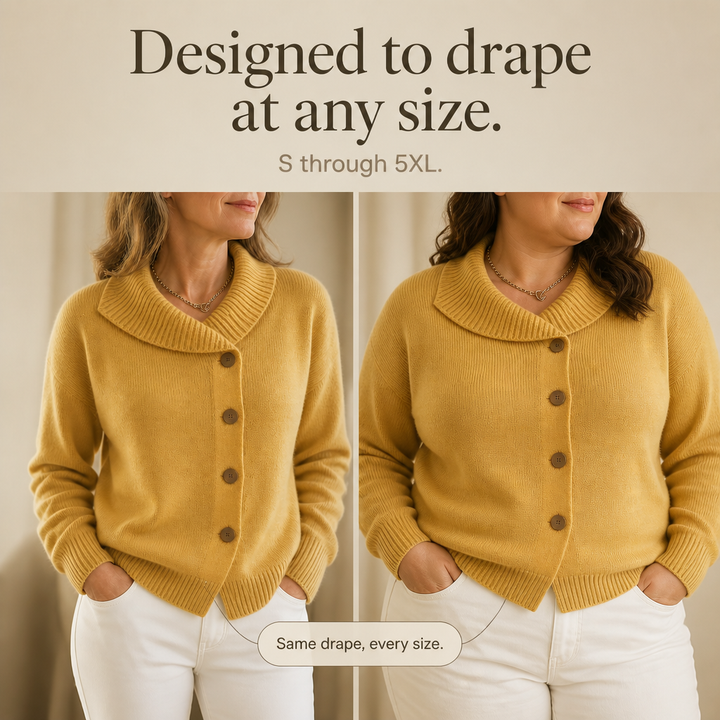 Draperie Oversized Waterfall Collar Knit Cardigan - Elena Harper
