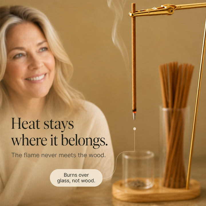 Ashvia Two-Cup Glass Ash-Catching Incense Holder - Elena Harper