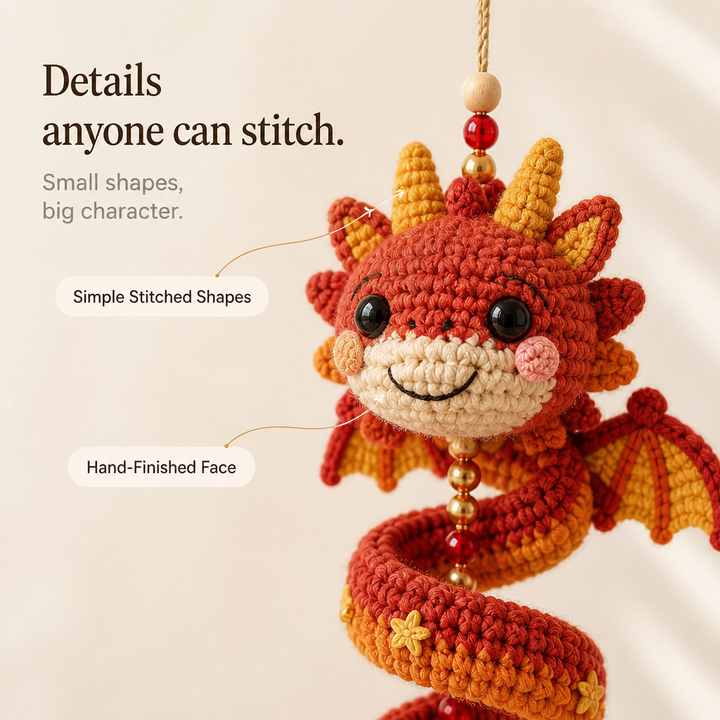 Dracora Spiral Dragon Crochet Ornament Kit - Elena Harper
