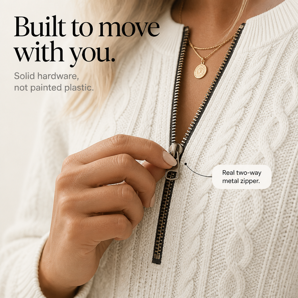 Cabelyn Embossed Cable-Knit Half-Zip Pullover - Elena Harper