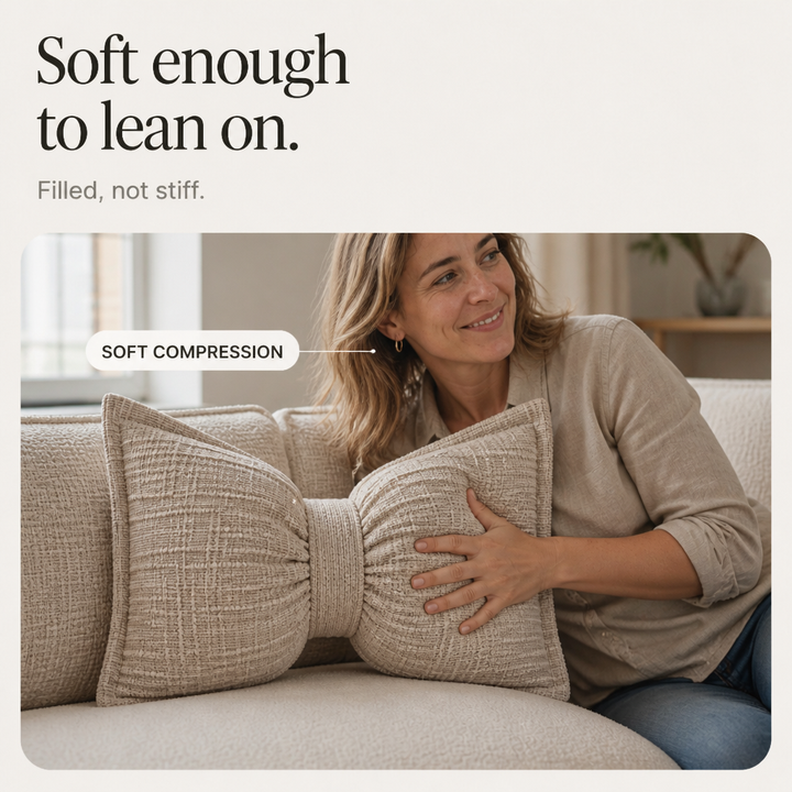 Bowsoft Chenille Look Bow-Shaped Throw Pillow - Elena Harper