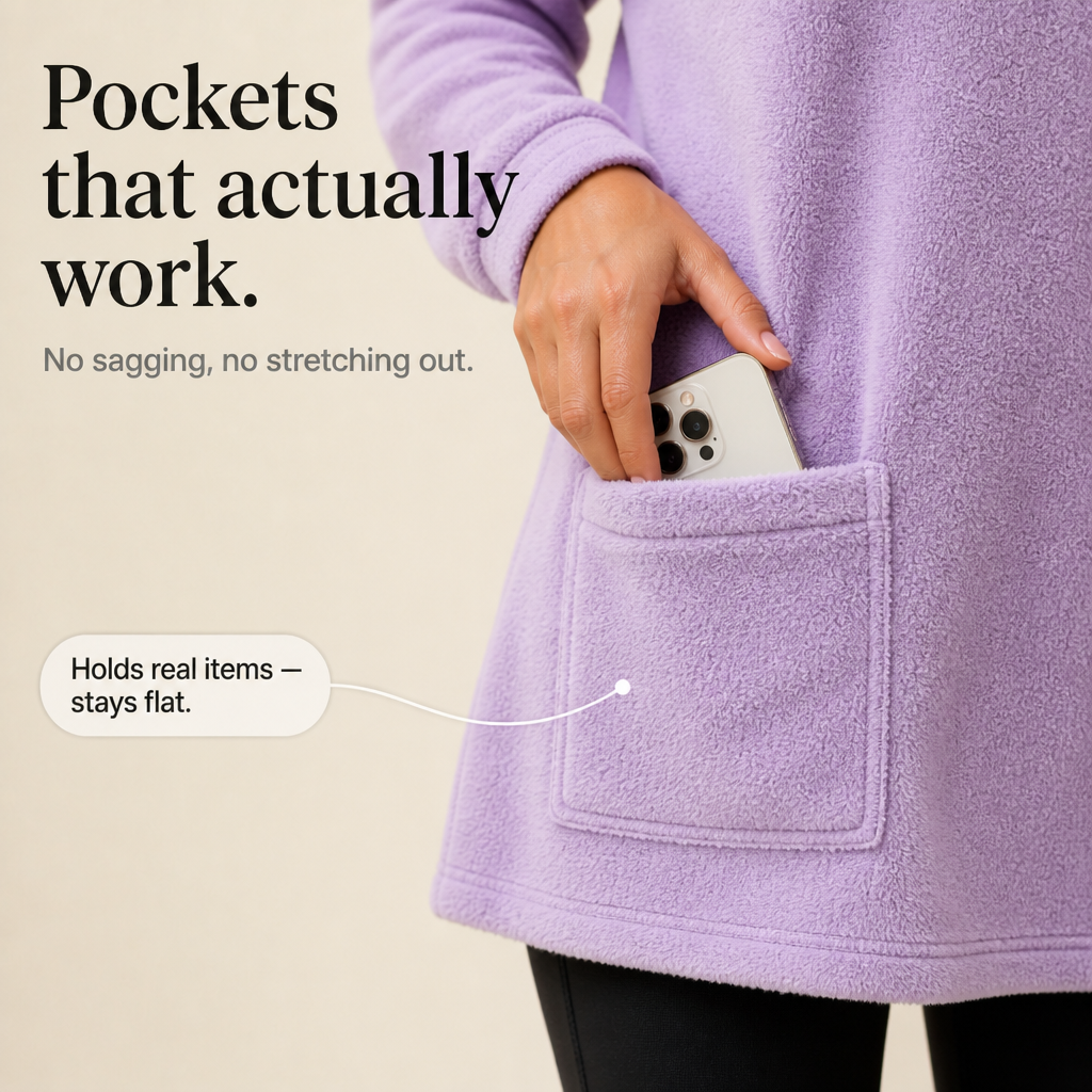 CozyLayer Brushed-Lining Long-Sleeve Tunic Top - Elena Harper