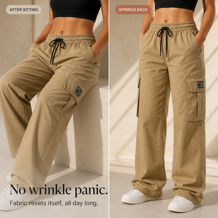 EaseCargo Lightweight Drawstring Cargo Pants - Elena Harper