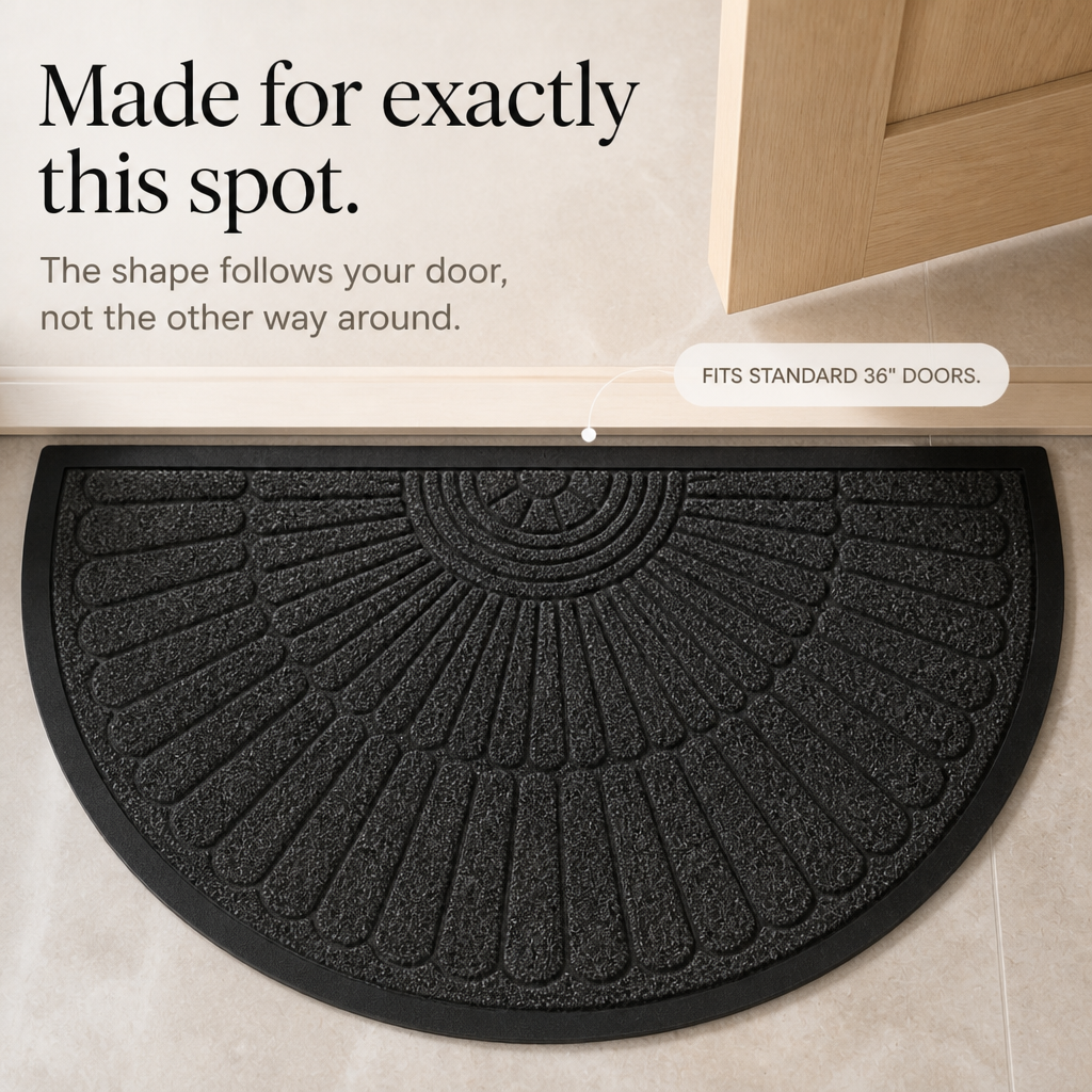 Curvella Semi-Circular Non-Slip Entryway Door Mat - Elena Harper