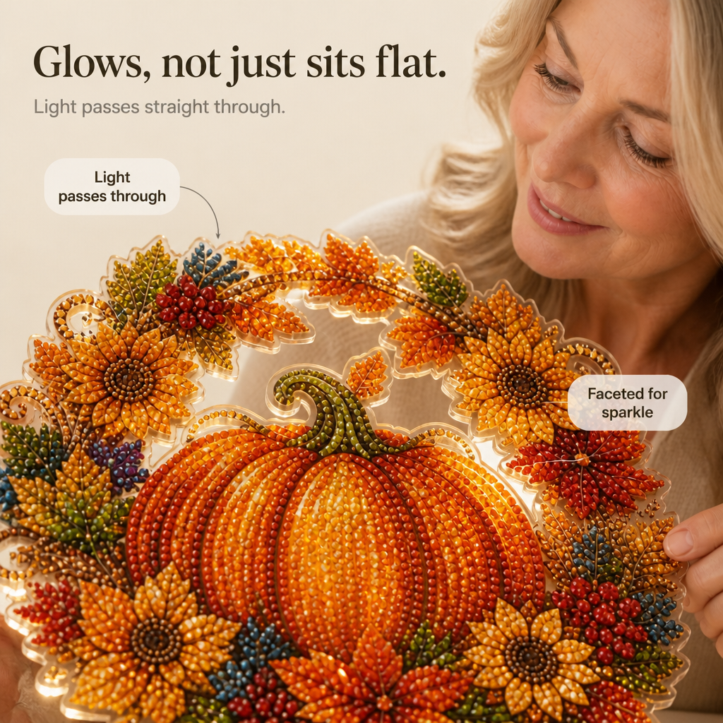 Duskglow Wreath Pumpkin Diamond Painting Wreath Kit - Elena Harper
