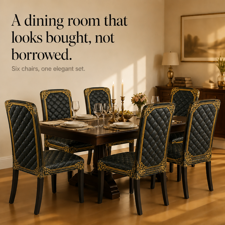 Baronova Baroque Print Stretch Dining Chair Cover (6-pack) - Elena Harper