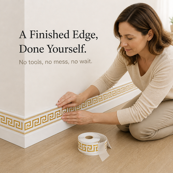 Edgewell Gold And White Peel-And-Stick Border - Elena Harper
