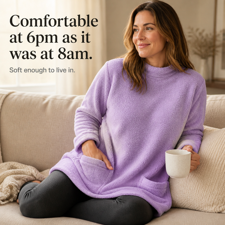 CozyLayer Brushed-Lining Long-Sleeve Tunic Top - Elena Harper