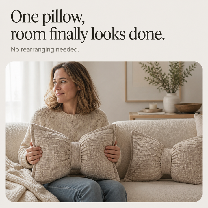 Bowsoft Chenille Look Bow-Shaped Throw Pillow - Elena Harper