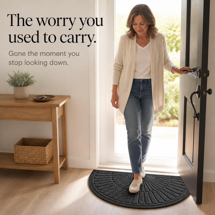 Curvella Semi-Circular Non-Slip Entryway Door Mat - Elena Harper