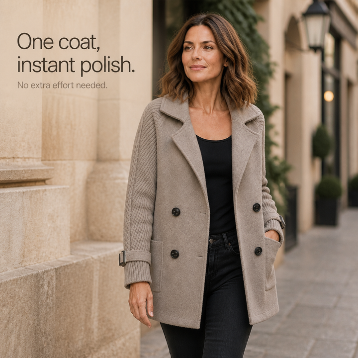 Doubletake Double-Breasted Lapel Coat - Elena Harper