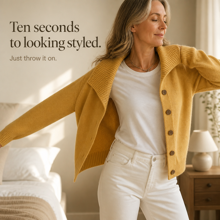 Draperie Oversized Waterfall Collar Knit Cardigan - Elena Harper