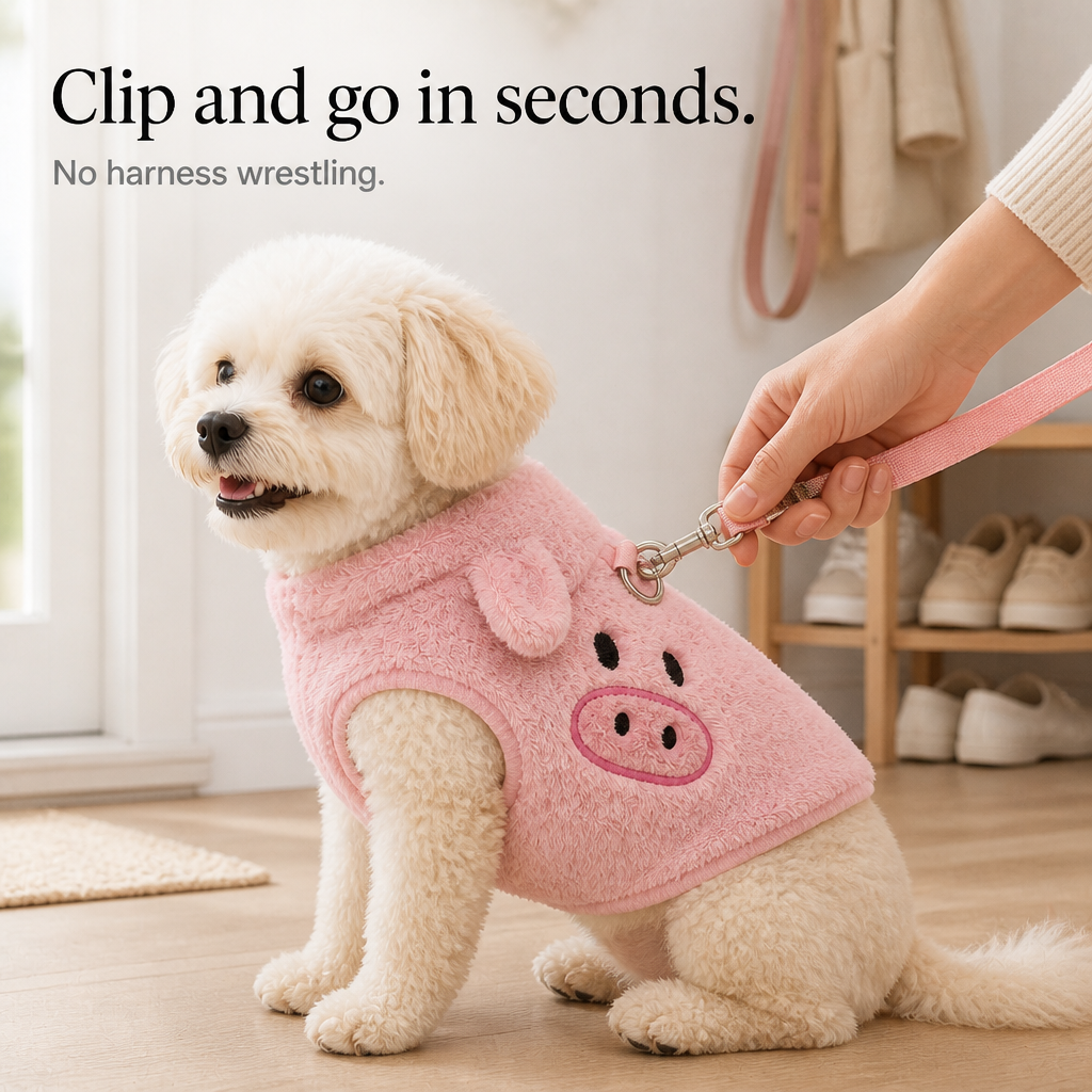 CozyTrail Fleece-Lined Dog Vest With Leash Ring - Elena Harper