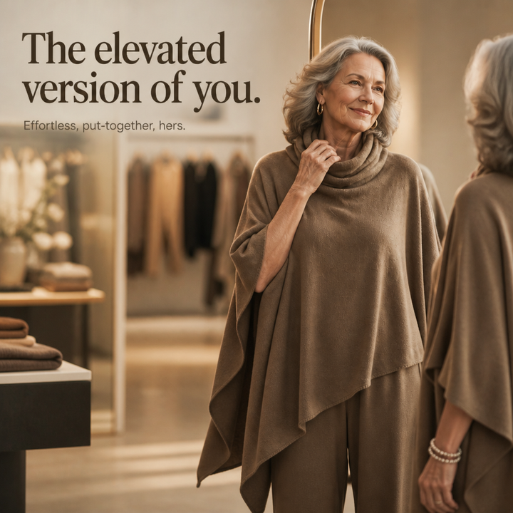 Draveil Cowl-Neck Cape Top And Wide-Leg Pants Set - Elena Harper