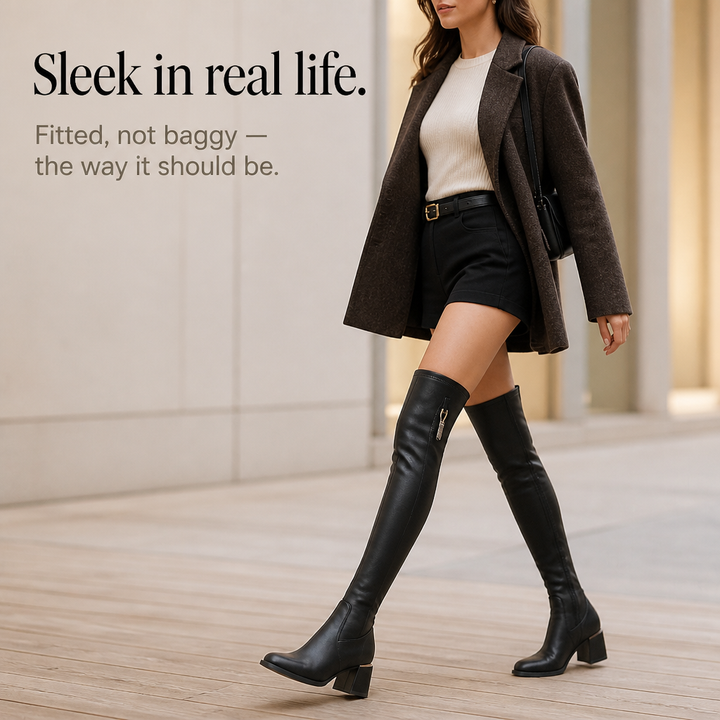 Cozeva Stretch Elastic Warm-Lined Over-The-Knee Boots - Elena Harper