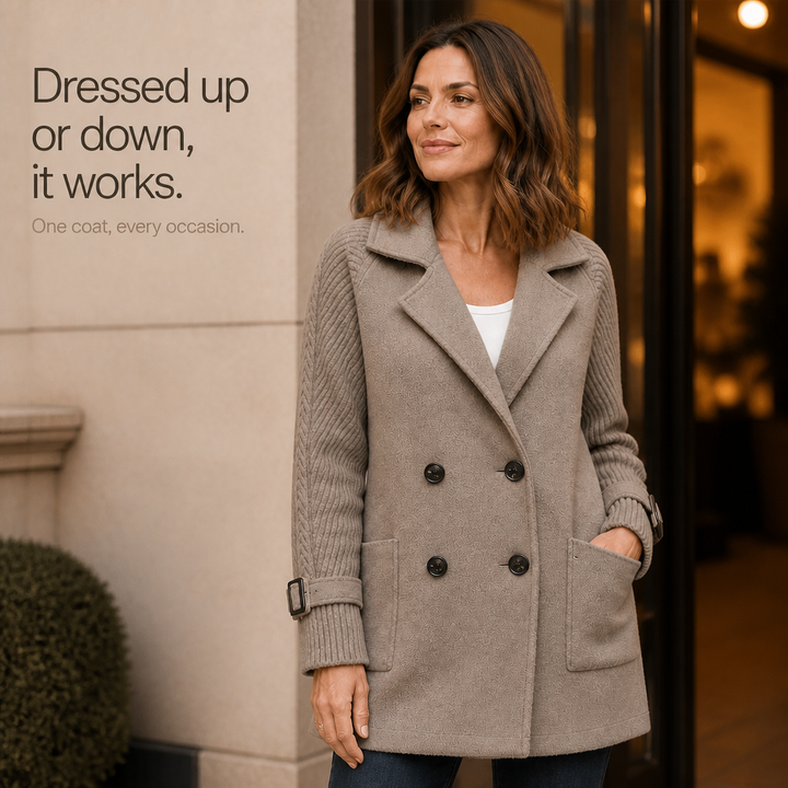 Doubletake Double-Breasted Lapel Coat - Elena Harper
