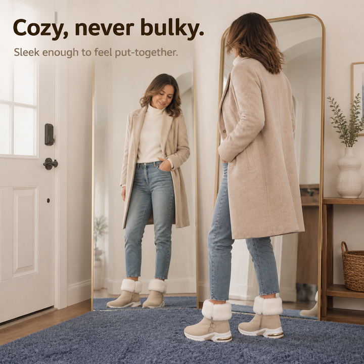 CozyLift Plush-Cuff Zip-Up Ankle Boots - Elena Harper
