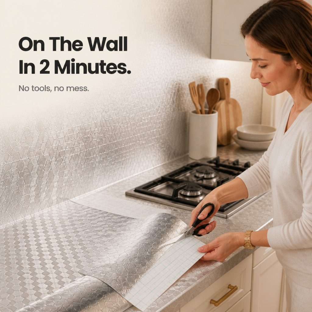 Cooltex Heat-Resistant Foil Backsplash Liner - Elena Harper