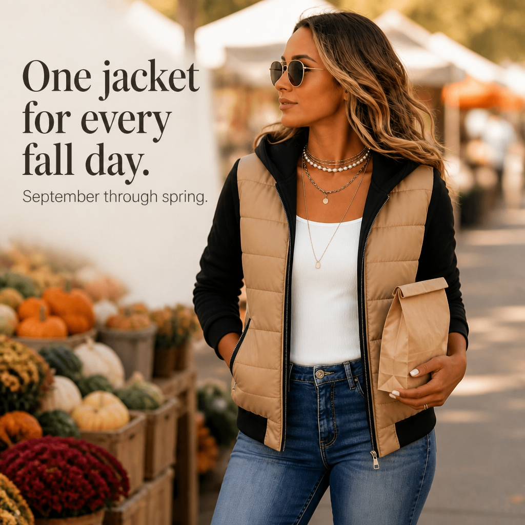 Coeza Mixed-Media Quilted Puffer Knit-Sleeve Jacket - Elena Harper