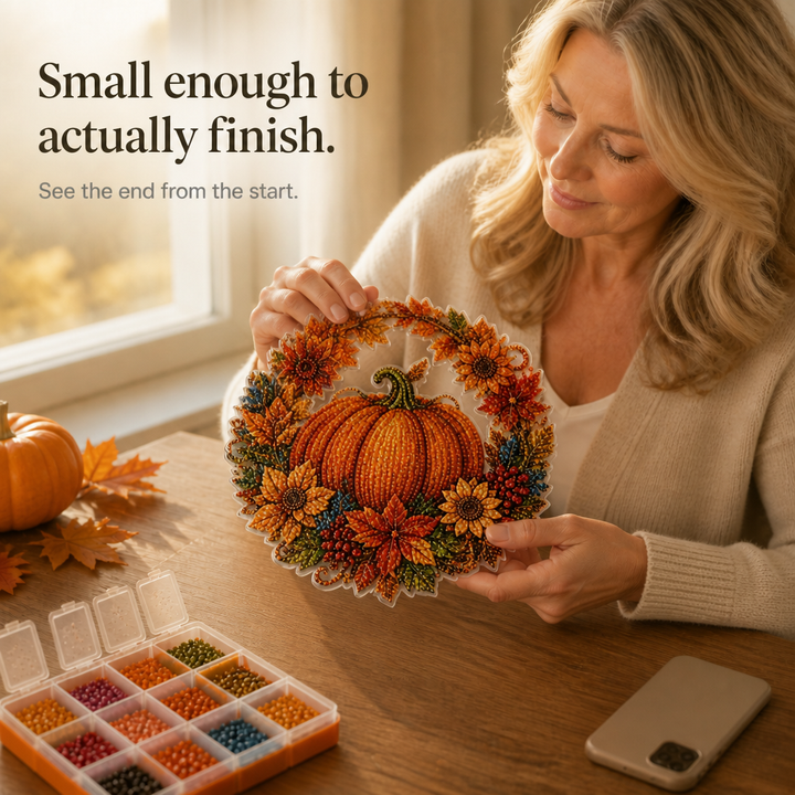 Duskglow Wreath Pumpkin Diamond Painting Wreath Kit - Elena Harper
