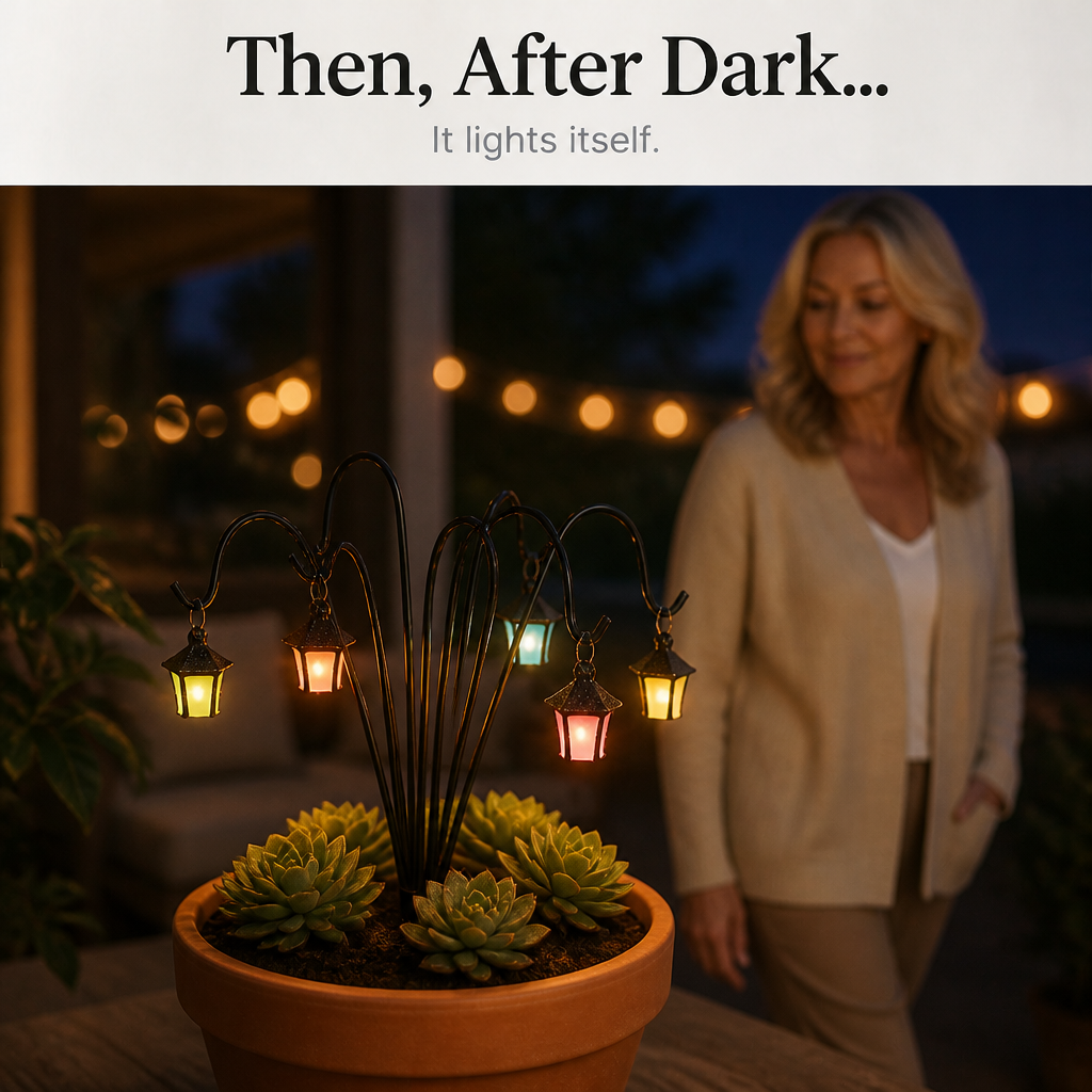 Duskwick Glow-In-The-Dark Retro Lantern Plant Stake (7 Pcs) - Elena Harper