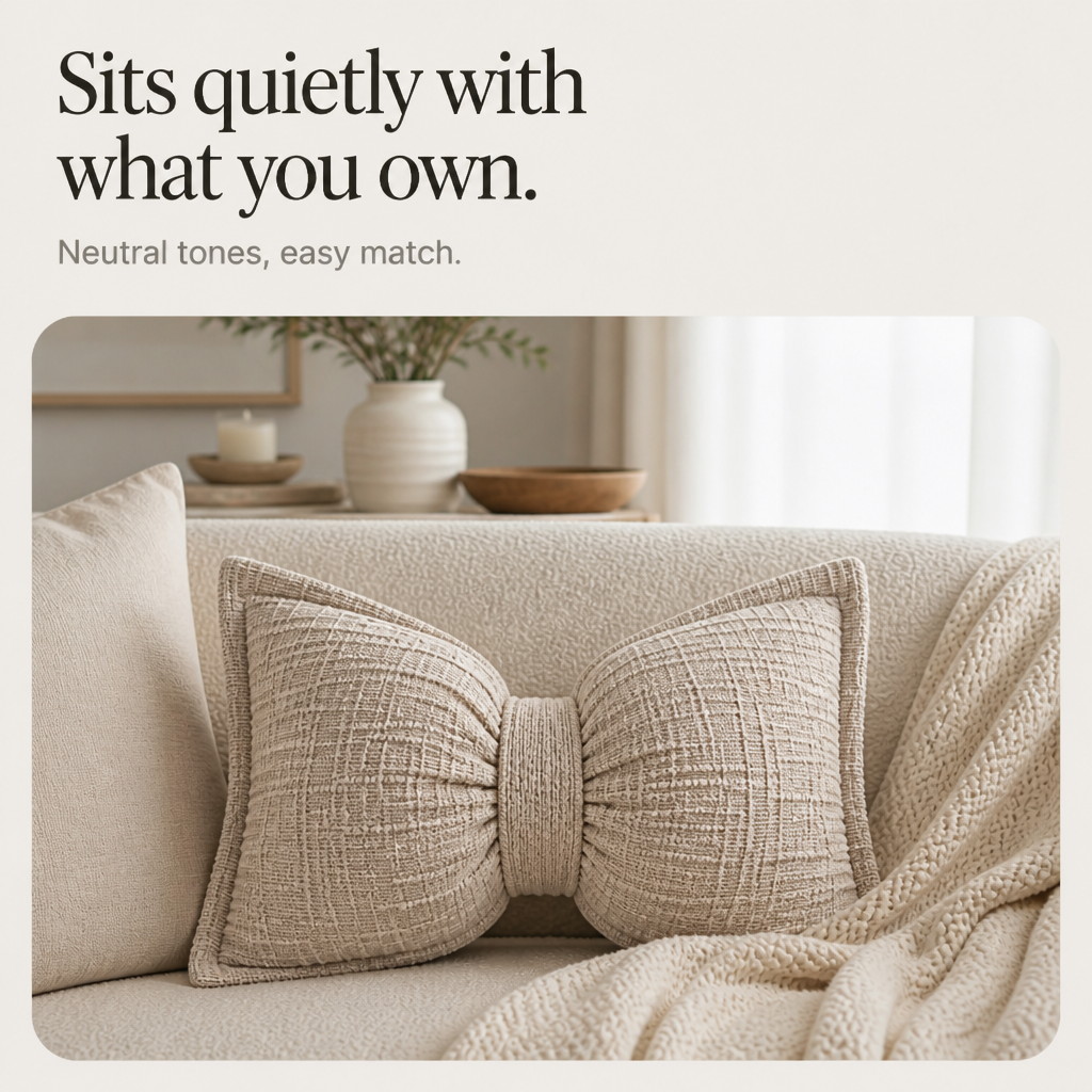 Bowsoft Chenille Look Bow-Shaped Throw Pillow - Elena Harper