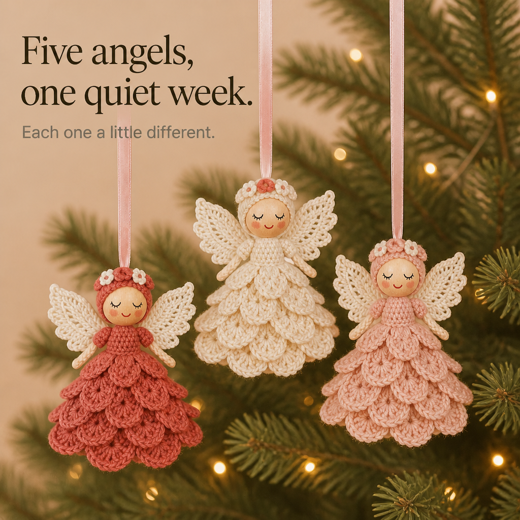 Angelmade Beginner Crochet Angel Ornament Kit - Elena Harper