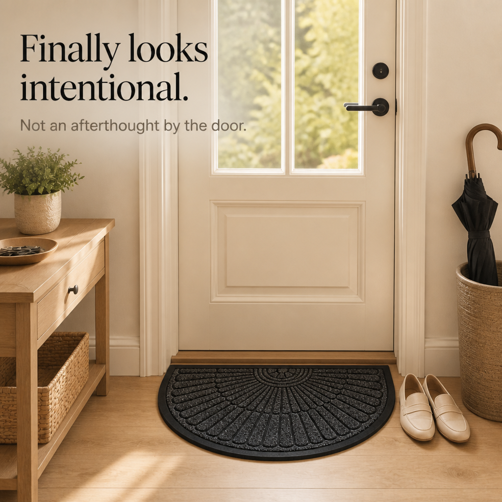 Curvella Semi-Circular Non-Slip Entryway Door Mat - Elena Harper