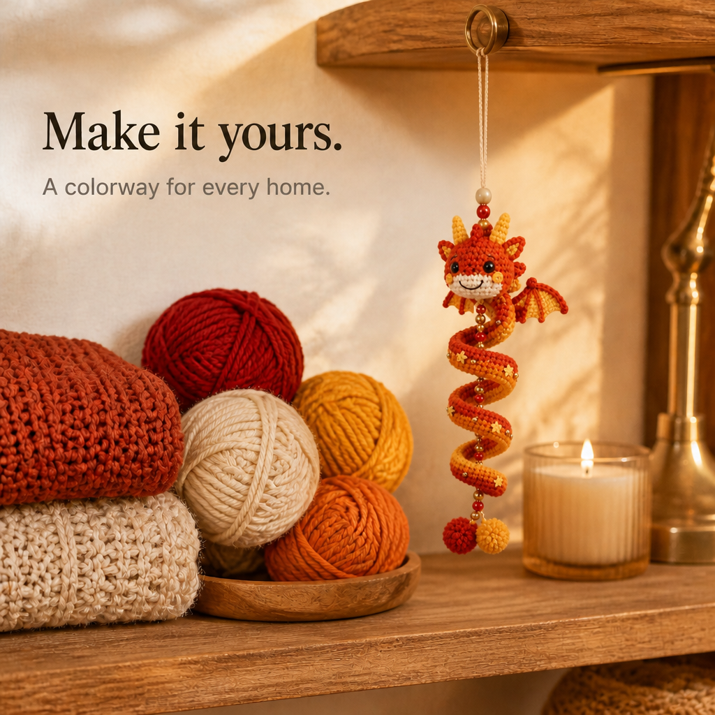 Dracora Spiral Dragon Crochet Ornament Kit - Elena Harper