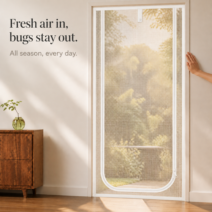 BreezePaw Zippered Mesh Doorway Screen - Elena Harper