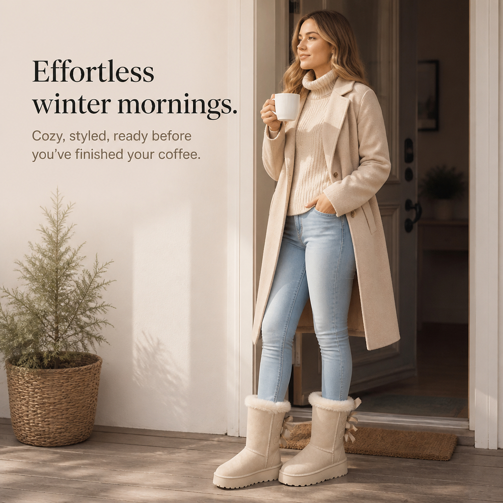 Bowelle Plush-Lined Platform Bow Winter Boots - Elena Harper