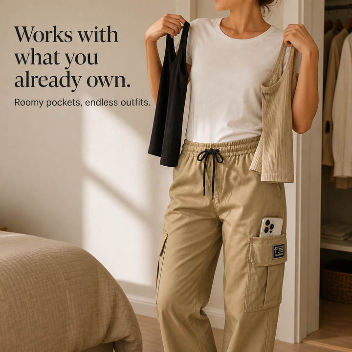 EaseCargo Lightweight Drawstring Cargo Pants - Elena Harper