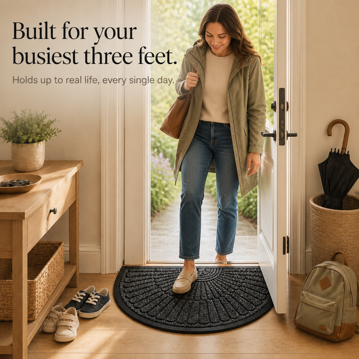 Curvella Semi-Circular Non-Slip Entryway Door Mat - Elena Harper