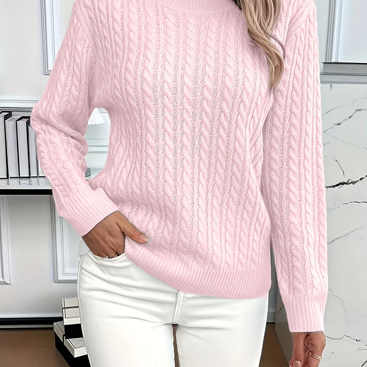 Women's Cable Knit Crew Neck Jumper – Rosalina